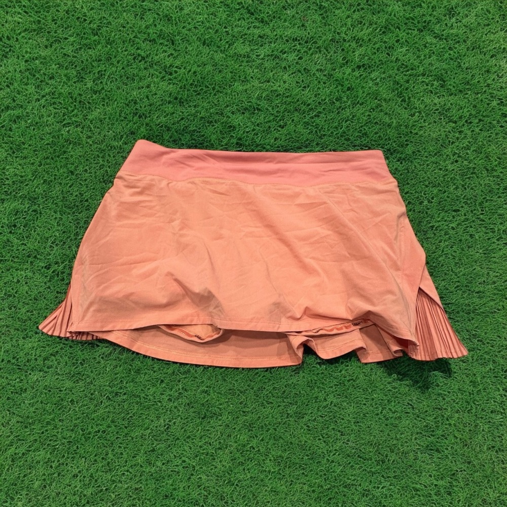 Lululemon Peek Pleat Tennis Skort Lined Skirt Drawstring Golf Pickleball Size 12